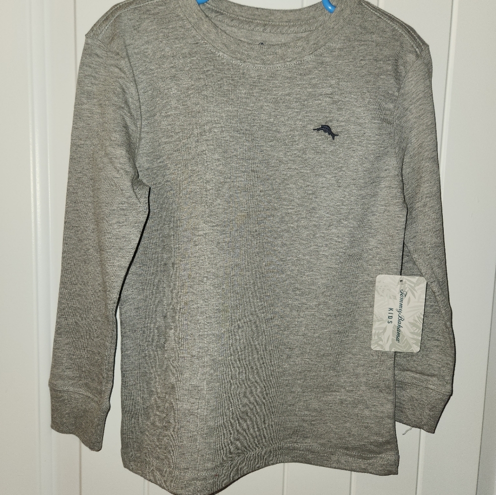 BOY GREY LONG SLEEVE TEE (TOMMY BAHAMA)  NWT. Sz..16